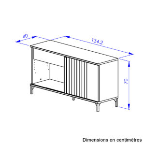 Faro έπιπλο γραφείου με ένα συρτάρι και μία πόρτα 135x40x70εκ. Blond Oak / Μαύρο