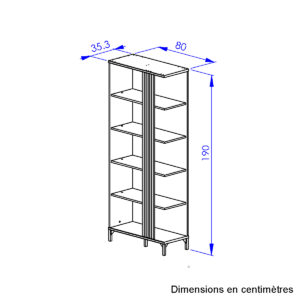 Faro βιβλιοθήκη 80x35x190εκ. Blond Oak / Μαύρο