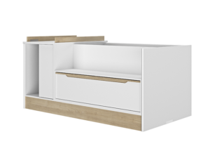 Celeste πολυμορφικό βρεφικό κρεβάτι 206x112x92εκ. Λευκό - Natural chestnut