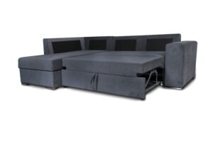 Athens Γωνιακός καναπές κρεβάτι με αποθηκευτικό χώρο 246x174x96εκ. Γκρι Αριστερή γωνία