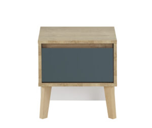 Larvik κομοδίνο με 1 συρτάρι 42x36x41εκ. Blond Oak/Λευκό/Μπλε