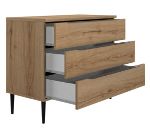 Lucian συρταριέρα με 3 συρτάρια 95x45x78εκ. Helvezia Oak