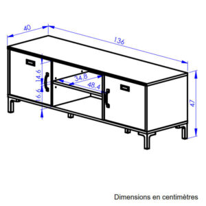 Manchester Έπιπλο τηλεόρασης 136x40x47εκ. Helvezia Oak / Black