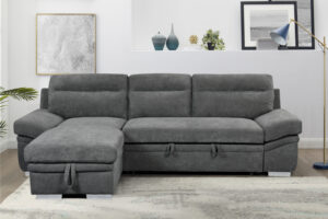 Morel Γωνιακός καναπές κρεβάτι με αποθηκευτικό χώρο 262x159x92εκ. Γκρι με αναστρέψιμη γωνία