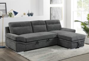 Morel Γωνιακός καναπές κρεβάτι με αποθηκευτικό χώρο 262x159x92εκ. Γκρι με αναστρέψιμη γωνία