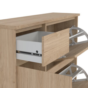 Naia παπουτσοθήκη με 2 πτυσσόμενες πόρτες 1 ντουλάπι και 1 συρτάρι 108,9x31,5x92,9εκ. Jackson Hickory