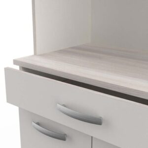 Pasta μπουφές για κουζίνα με 6 ντουλάπια και 1 συρτάρι 101x43x185εκ. Λευκό / Acacia