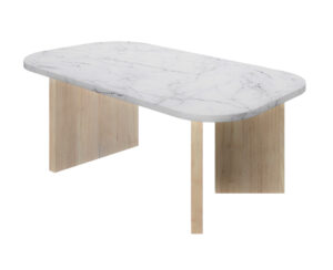 Quartz τραπεζάκι σαλονιού 105x58x39εκ. Natural chestnut / Marble