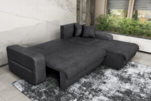 VIRGINIA Γωνιακός καναπές κρεβάτι με αποθηκευτικό χώρο 246x190εκ. MS08 Γκρι Δεξιά Γωνία