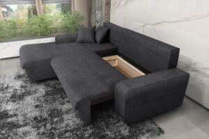 VIRGINIA Γωνιακός καναπές κρεβάτι με αποθηκευτικό χώρο 246x190εκ. MS08 Γκρι Αριστερή Γωνία