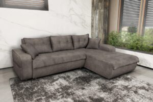 VIRGINIA Γωνιακός καναπές κρεβάτι με αποθηκευτικό χώρο 246x190εκ. MS08 Elephant Δεξιά Γωνία