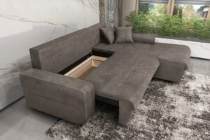 VIRGINIA Γωνιακός καναπές κρεβάτι με αποθηκευτικό χώρο 246x190εκ. MS08 Elephant Δεξιά Γωνία