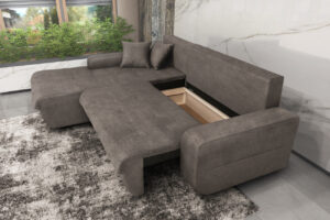 VIRGINIA Γωνιακός καναπές κρεβάτι με αποθηκευτικό χώρο 246x190εκ. MS08 Elephant Αριστερή Γωνία