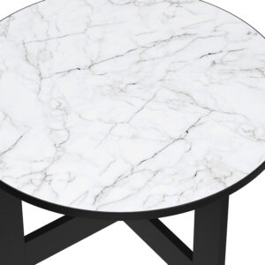 Adria τραπεζάκι σαλονιού στρογγυλό 82εκ. ( ύψος43εκ.) Marble / Black