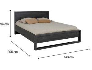 Alana κρεβάτι διπλό 148x215x94εκ. ( για στρώμα 140x190εκ. ) Black thread