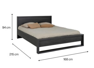 Alana κρεβάτι διπλό 168x215x94εκ. ( για στρώμα 160x200εκ. ) Black thread