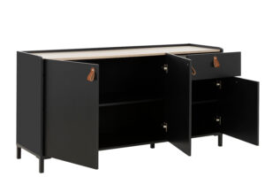 Amsterdam Mπουφές με 3 πόρτες και 1 συρτάρι 160x45x79εκ. Natural Chestnut / Black