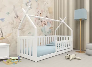 Παιδικό κρεβάτι Μονό Born για στρώμα 80x160cm Λευκό 168x87x137cm - LAN4563