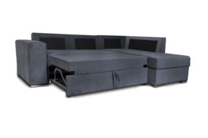 Athens Γωνιακός καναπές κρεβάτι με αποθηκευτικό χώρο 246x174x96εκ. Γκρι Δεξιά γωνία