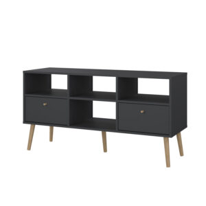 Bodo έπιπλο τηλεόρασης με 2 συρτάρια 117x39x60,8εκ. Γκρι