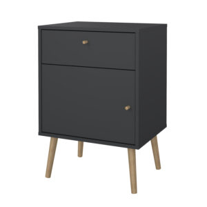 Bodo κομοδίνο με ένα συρτάρι και ένα ντουλάπι 50,2x39,1x72,1εκ. Γκρι