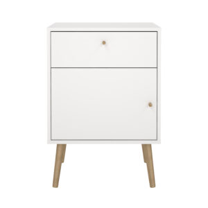 Bodo κομοδίνο με ένα συρτάρι και ένα ντουλάπι 50,2x39,1x72,1εκ. Λευκό