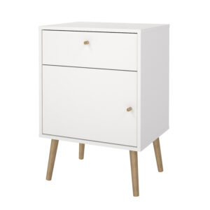 Bodo κομοδίνο με ένα συρτάρι και ένα ντουλάπι 50,2x39,1x72,1εκ. Λευκό