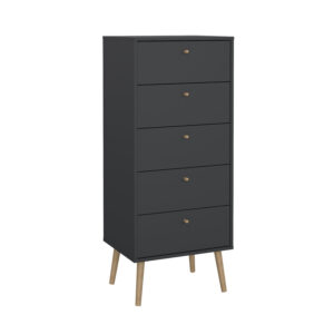 Bodo συρταριέρα ψηλή με 5 συρτάρια 50x39x120εκ Γκρι