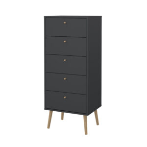 Bodo συρταριέρα ψηλή με 5 συρτάρια 50x39x120εκ Γκρι