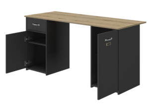 Bristol Γραφείο με 2 ντουλάπια & 1 συρτάρι 150x60εκ. Helvezia Oak/Black