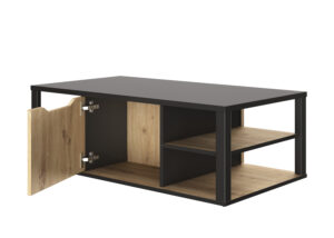 Buxton τραπεζάκι σαλονιού με χώρο αποθήκευσης 110x60x38εκ. Artisan Oak / Black