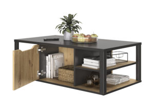 Buxton τραπεζάκι σαλονιού με χώρο αποθήκευσης 110x60x38εκ. Artisan Oak / Black