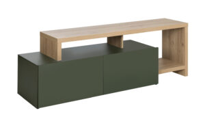 Craft έπιπλο τηλεόρασης με 2 πόρτες 155/136x45/36x50/33εκ. Artisan Oak / Πράσινο