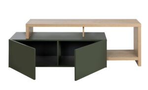 Craft έπιπλο τηλεόρασης με 2 πόρτες 155/136x45/36x50/33εκ. Artisan Oak / Πράσινο