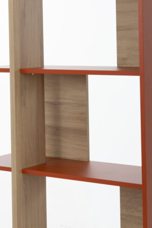 Epura βιβλιοθήκη 90x36x190εκ. Light Oak / Terracotta