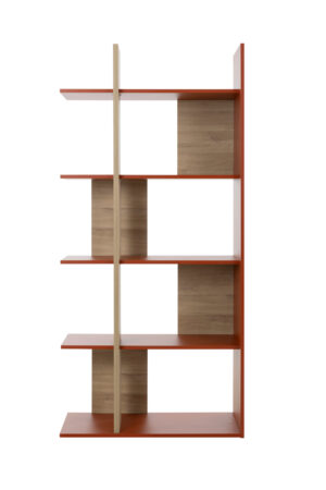 Epura βιβλιοθήκη 90x36x190εκ. Light Oak / Terracotta