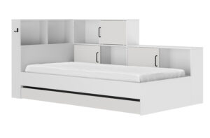 Erwan κρεβάτι μονό 120x221εκ. ( για στρώμα 90x200εκ. ) Λευκό με αποθηκευτικό συρτάρι