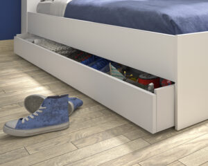 Erwan κρεβάτι μονό 120x221εκ. ( για στρώμα 90x200εκ. ) Λευκό με αποθηκευτικό συρτάρι