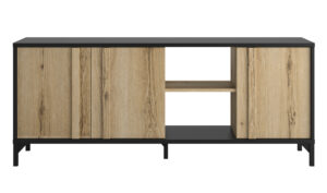 Esteban έπιπλο τηλεόρασης με 3 πόρτες 160x40x66εκ. Helvezia Oak / Μαύρο