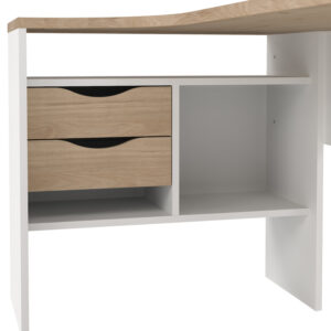 Function Plus γραφείο γωνιακό με δύο συρτάρια 145,1x81x76,8εκ. Λευκό / Jackson Hickory