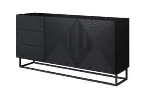 Μπουφές Sky 167x81x43cm Μαύρο Ματ με πόδια - BOG4589