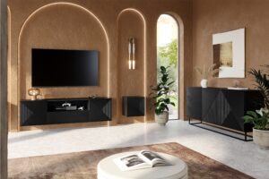 Μπουφές Sky 167x81x43cm Μαύρο Ματ με πόδια - BOG4589