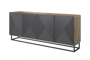 Μπουφές Sky 200x81x43cm Ανθρακί + Rivier Stone - BOG4589