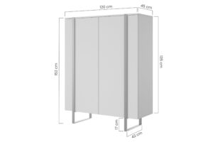 Συρταριέρα Vera Ανθρακί + Μαύρες Λαβές 120x152x45cm - BOG4589