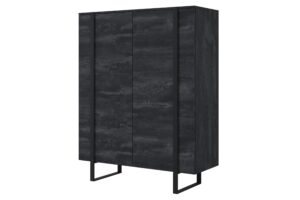 Συρταριέρα Vera Ανθρακί + Μαύρες Λαβές 120x152x45cm - BOG4589