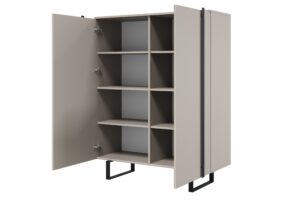 Συρταριέρα Vera Μπεζ + Μαύρες Λαβές 120x152x45cm - BOG4589