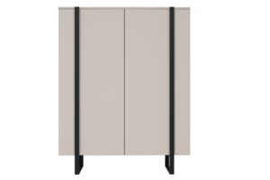 Συρταριέρα Vera Μπεζ + Μαύρες Λαβές 120x152x45cm - BOG4589