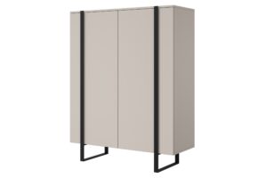 Συρταριέρα Vera Μπεζ + Μαύρες Λαβές 120x152x45cm - BOG4589