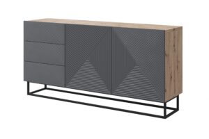 Μπουφές Sky 167x81x43cm Ανθρακί + Rivier Stone με πόδια - BOG4589