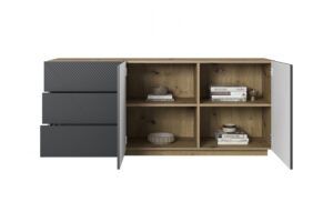 Μπουφές Soho Ανθρακί + Rivier Stone 167x71x43cm - BOG4589